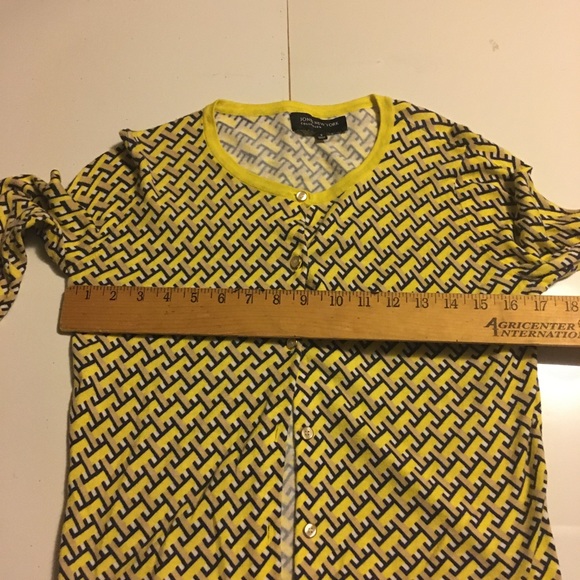 Jones New York S yellow black tan cardigan - Picture 7 of 8